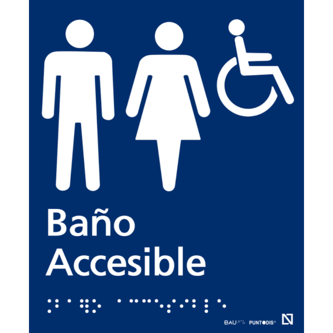 Señalética Braille - Baño Accesible
