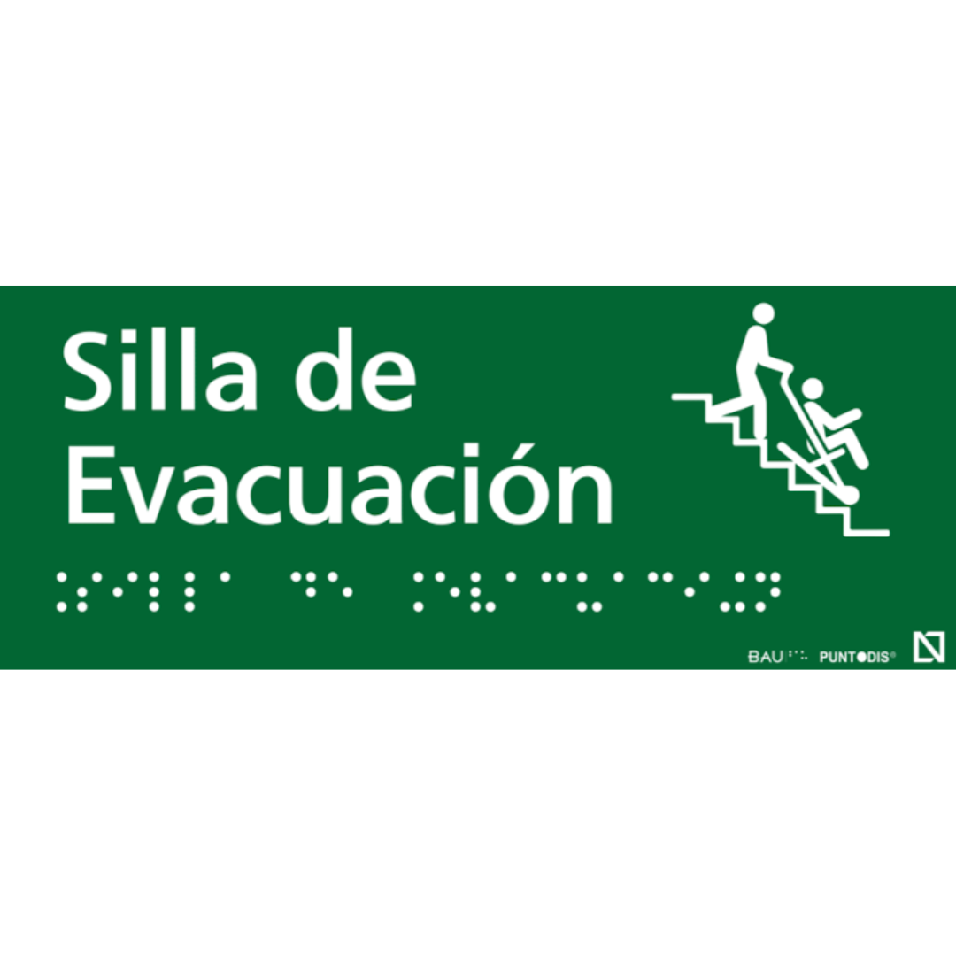 Señalética Braille - Silla de Evacuación